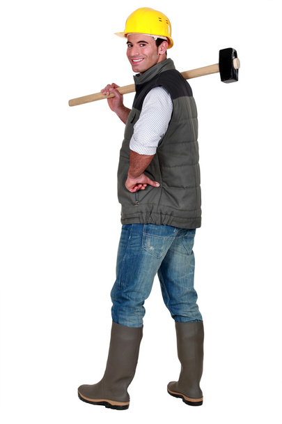 Man with sledge-hammer - Foto, afbeelding