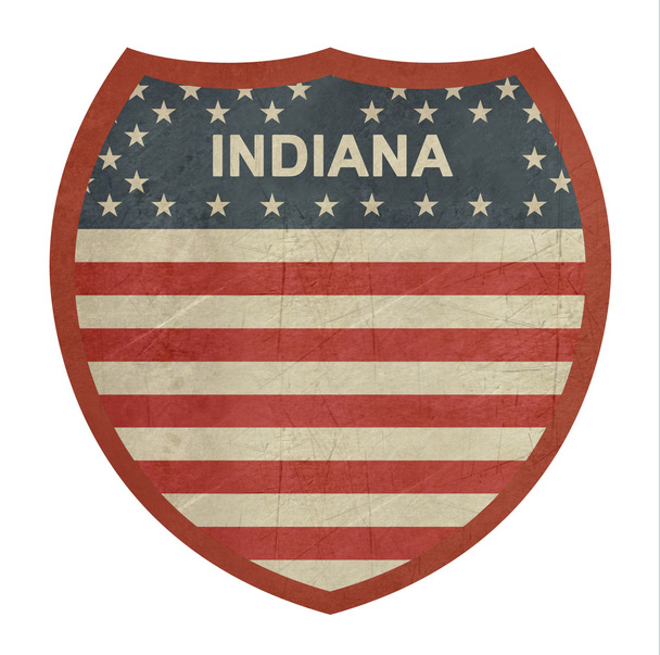 Grunge Indiana Panneau autoroutier interétatique américain
 - Photo, image