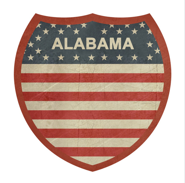 Grunge Alabama sinal rodovia interestadual americana
 - Foto, Imagem