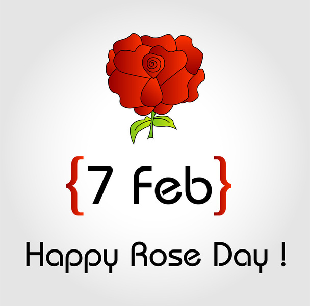 Happy Rose Tageskarte für den 7. Februar - Vektor, Bild