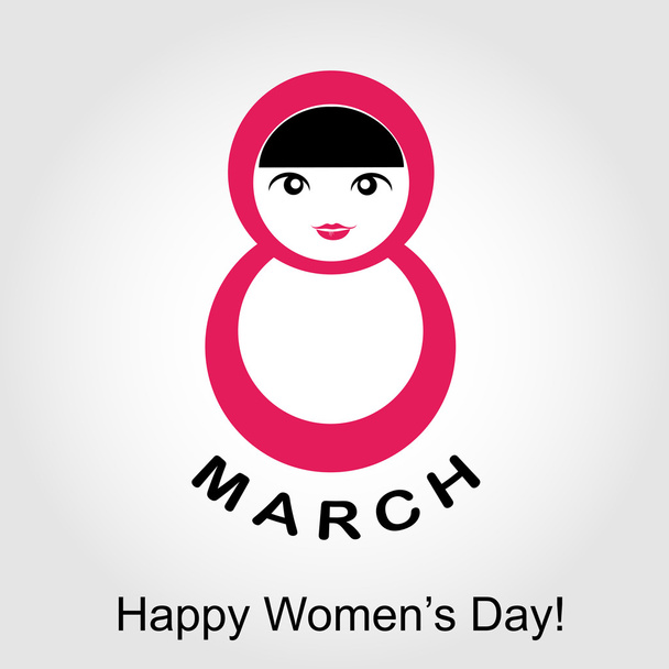 Large digit 8 with a woman- graphic for international womens day - Vector, Image