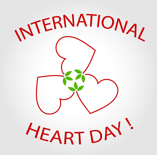 Cartão de Dia Internacional do Coração - Vetor, Imagem