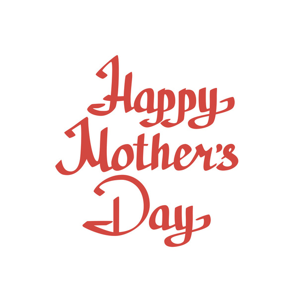 Happy Motherss Day lettering on white background. - Vektor, obrázek