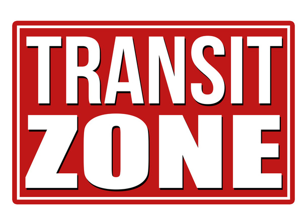 Transit zone red sign - Vector, Image