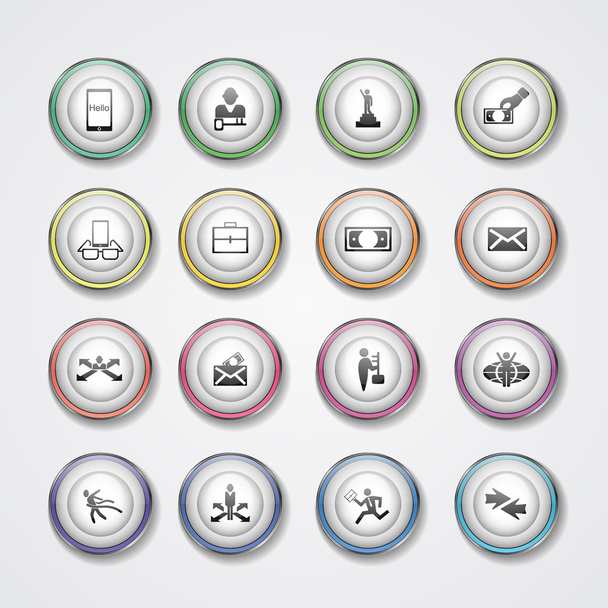 Collection set of flat icons business theme - Vetor, Imagem
