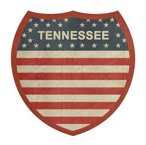 Grunge Tennessee αμερικανικό αυτοκινητόδρομο interstate σημάδι - Φωτογραφία, εικόνα