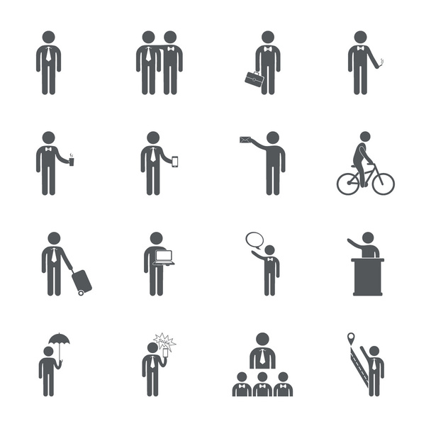 assembly of people silhouettes stick figure - Vector, Image