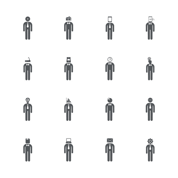 人々 のシルエット スティック図の組立 - ベクター画像