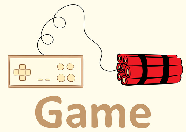 Gamepad y dinamita
 - Vector, Imagen
