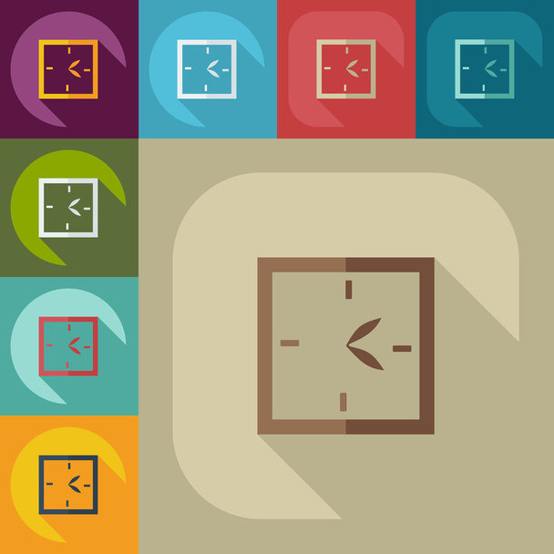 Icons in a flat style clock - Vector, Imagen
