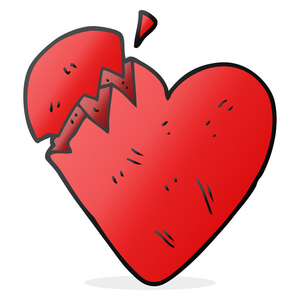 kreslený zlomené srdce - Vektor, obrázek