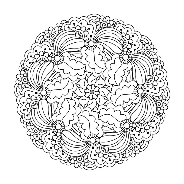 Round element for coloring book. - Vector, Image