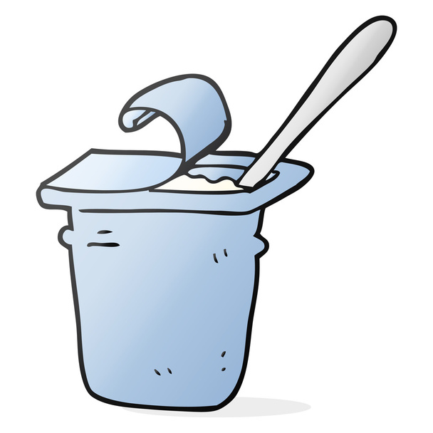 freehand drawn cartoon yogurt - Διάνυσμα, εικόνα