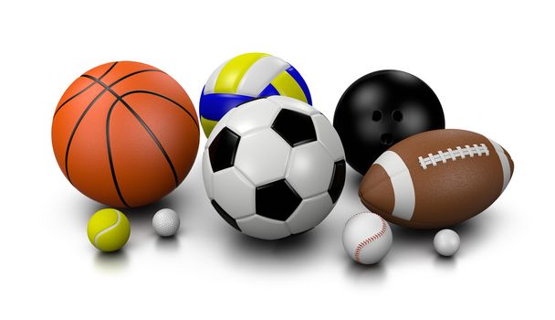 Sport labdák, fehér - Fotó, kép