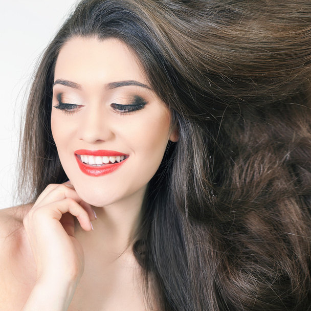 Happy woman with healthy perfect long hair - Photo, Image