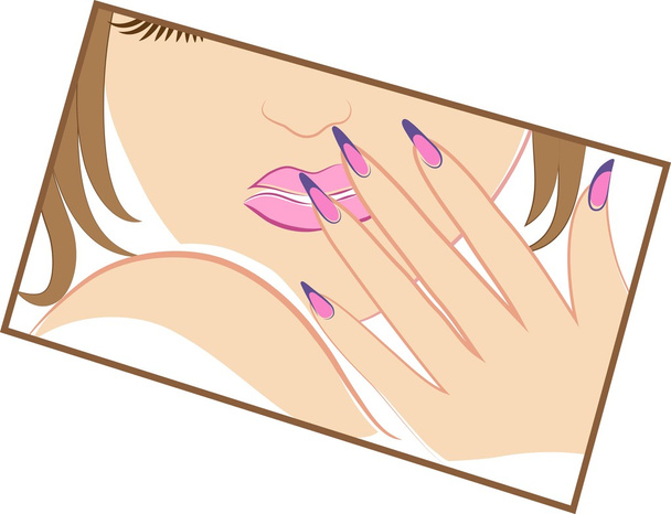 advertisement card bright manicure - Vector, Image