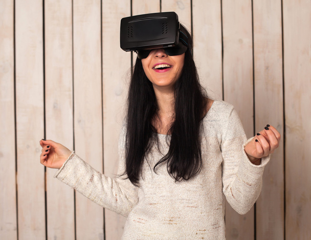 Woman in VR glasses - Photo, Image