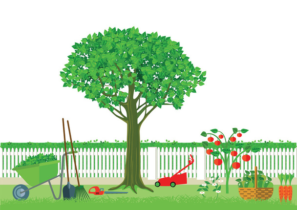 Gardening and harvesting - Vector, Image