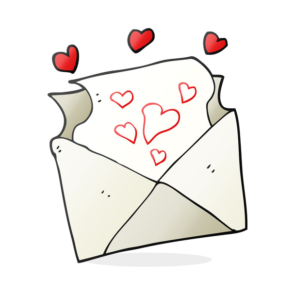 Cartoon carta de amor
 - Vetor, Imagem