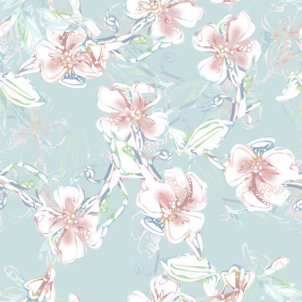 Spring Flower Seamless Pattern - Foto, afbeelding