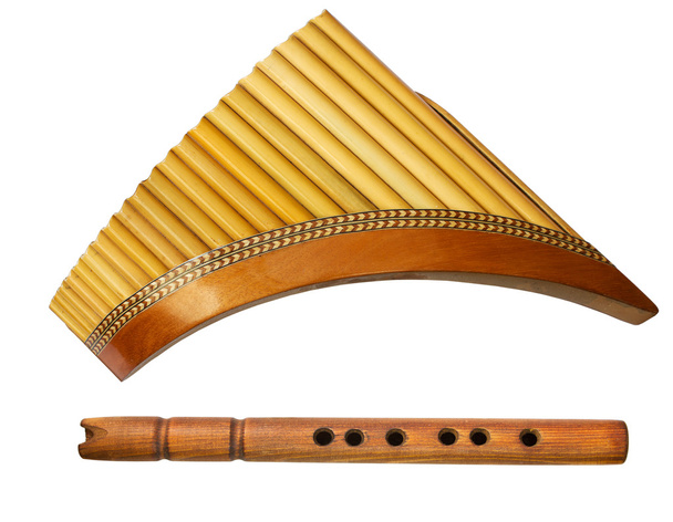 Due flauti tradizionali in legno
 - Foto, immagini