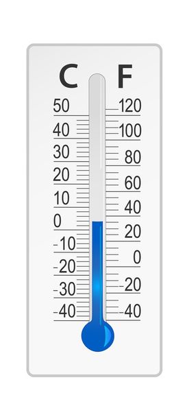 Термометр с градусами Цельсия и Фаренгейта
 - Фото, изображение