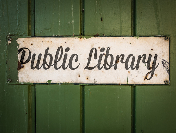 Rustic Public Library Sign - Фото, изображение
