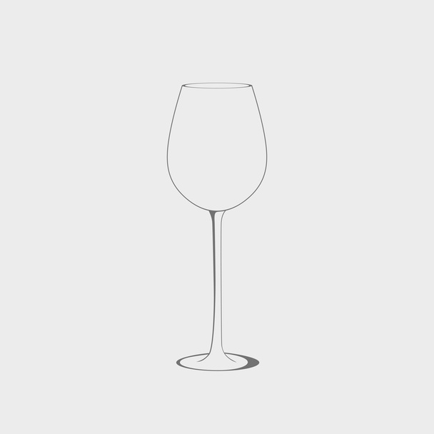 空のワイングラスアイコンベクトル - ベクター画像