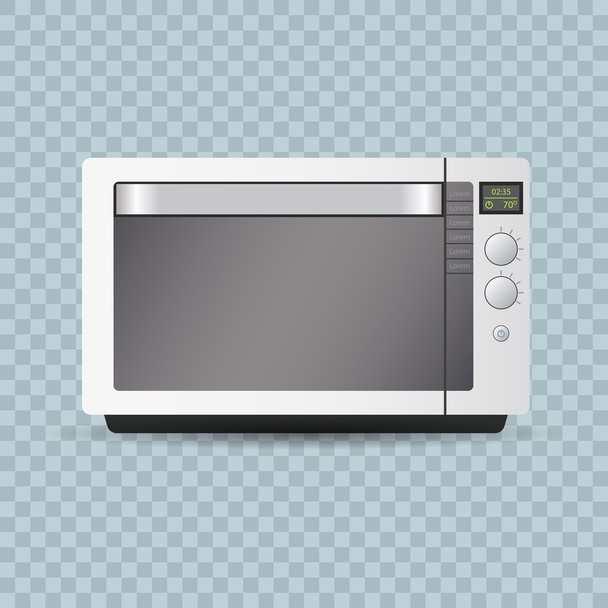 Microwave oven on transparent background.. Editable realistic vector illustration. - Vector, Image