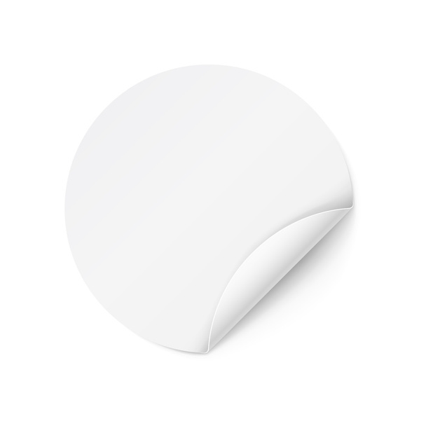 Illustration of White Paper Notepad in Circle Form with Curling Coner - Вектор, зображення