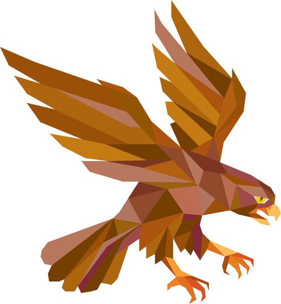 Peregrine Falcon Swooping düşük çokgen - Vektör, Görsel