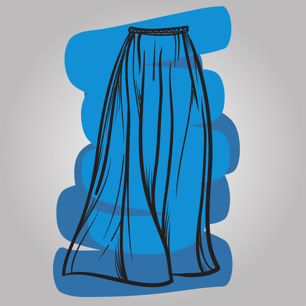 Elegante saia modelo desenhado à mão vetor illustratio
 - Vetor, Imagem