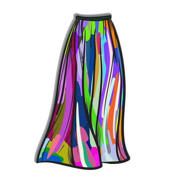 Stylish skirt model hand drawn vector illustratio - Vector, Image