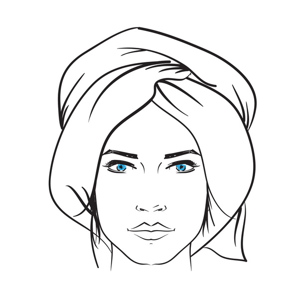 Ręcznie rysowane modelu kobieta wektor ikona ilustracja - Wektor, obraz