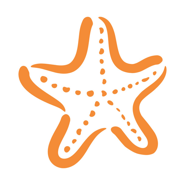 Beach Starfish Sea Life Vector Icon - Vector, Image