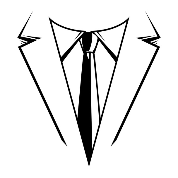 Business Formal Suit & Tie Outfit vector icon - Wektor, obraz