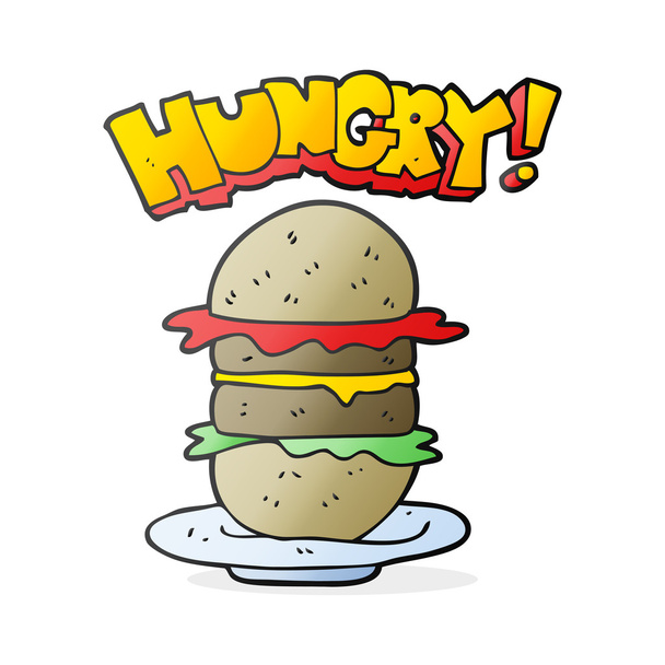 freehand drawn cartoon burger - Vector, Image