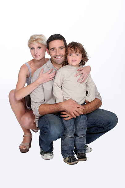 Two parents and their 5 years old son - Fotoğraf, Görsel