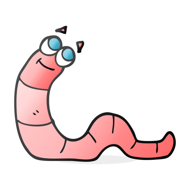 ελεύθερο συντάσσονται κινουμένων σχεδίων ιού τύπου worm - Διάνυσμα, εικόνα