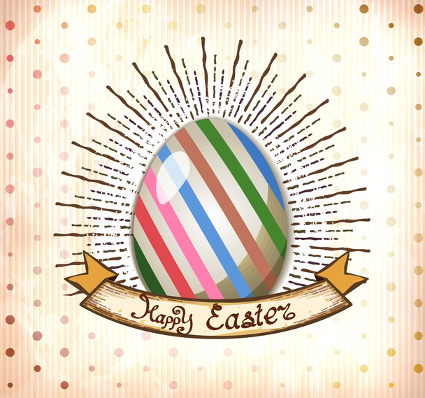Happy Easter greeting card with Easter egg - Vector, afbeelding