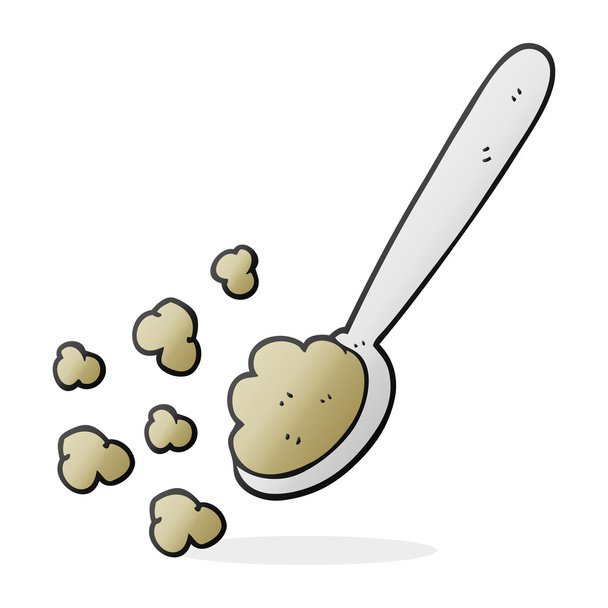 cartoon spoonful of food - ベクター画像