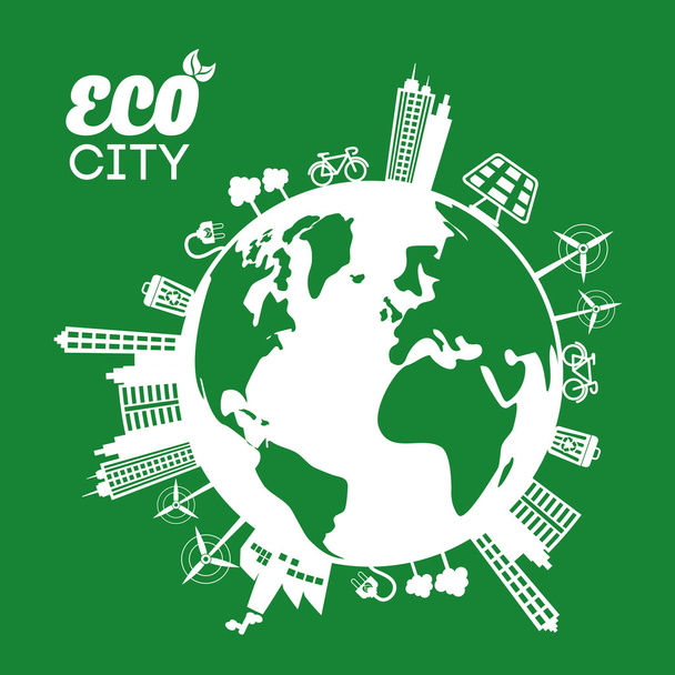 Eco city design - Vektör, Görsel