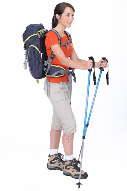 Female backpacker - Foto, Imagen