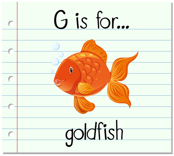 Flashcard letter G is for goldfish - Vektor, Bild