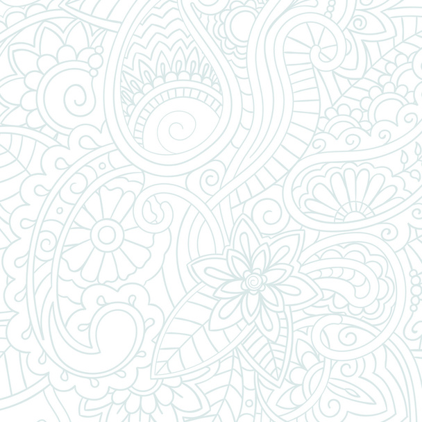 Floral ornamental doodle pattern - Vektor, Bild