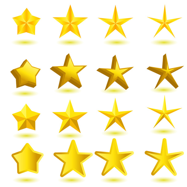 Collection of yellow stars - Διάνυσμα, εικόνα