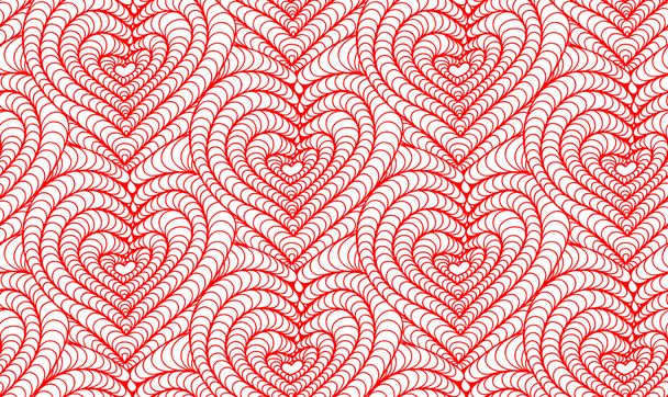 Vector seamless background hand drawn hearts - ベクター画像