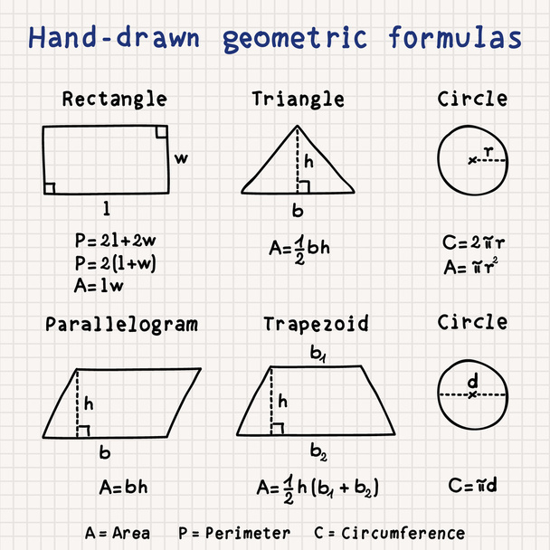 Hand-drawn geometric formulas - Vector, Image