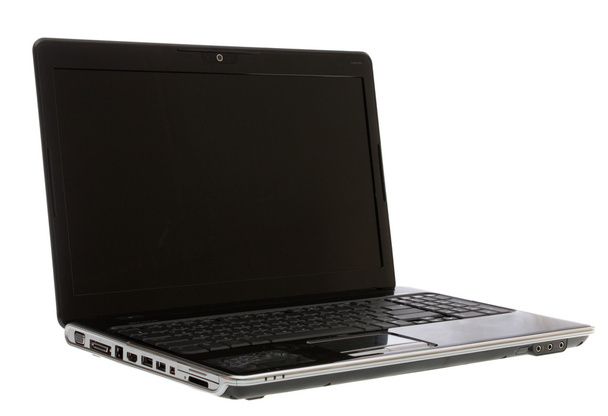 zwarte laptop, geïsoleerd. - Foto, afbeelding