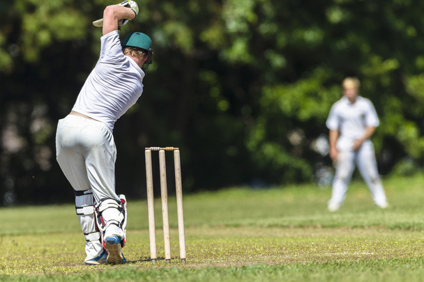 Cricket Batsman Strikes Bal - Photo, Image